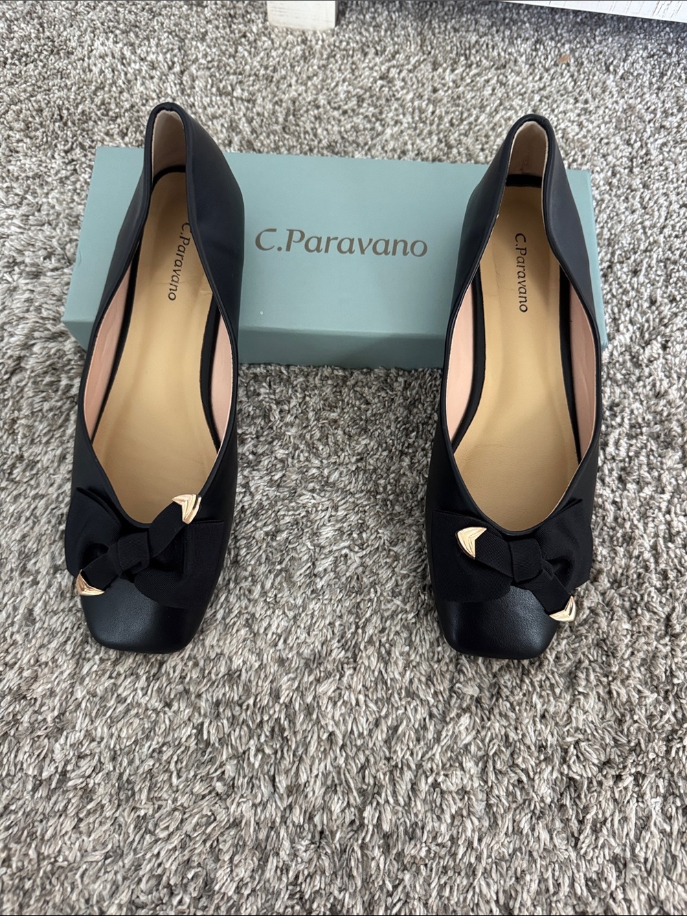 Black Bow-Accent Women's Flats